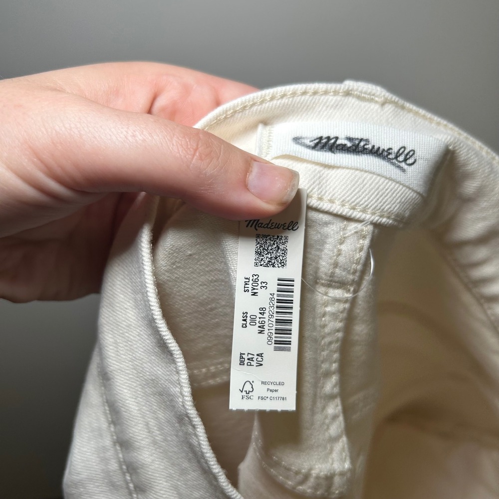 NWT Madewell Relaxed Bootcut Jeans off white cream women's 33 western nautical - Picture 6 of 8